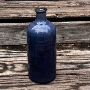 TUSCAN VILLA TALL BLUE CERAMIC VASE